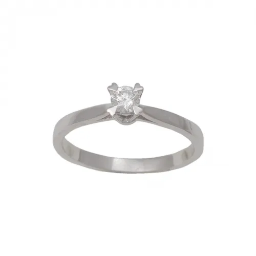 18K Λευκόχρυσο Μονόπετρο Δαxτυλίδι Αρραβώνων με Διαμάντι LR402W