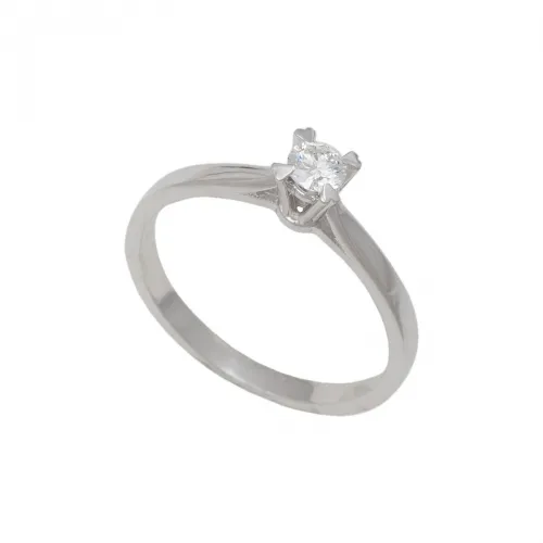 18K Λευκόχρυσο Μονόπετρο Δαxτυλίδι Αρραβώνων με Διαμάντι LR402W