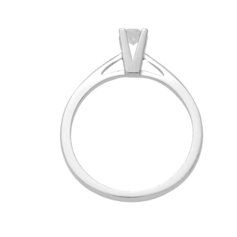 18K Λευκόχρυσο Μονόπετρο Δαxτυλίδι Αρραβώνων με Διαμάντι LR444