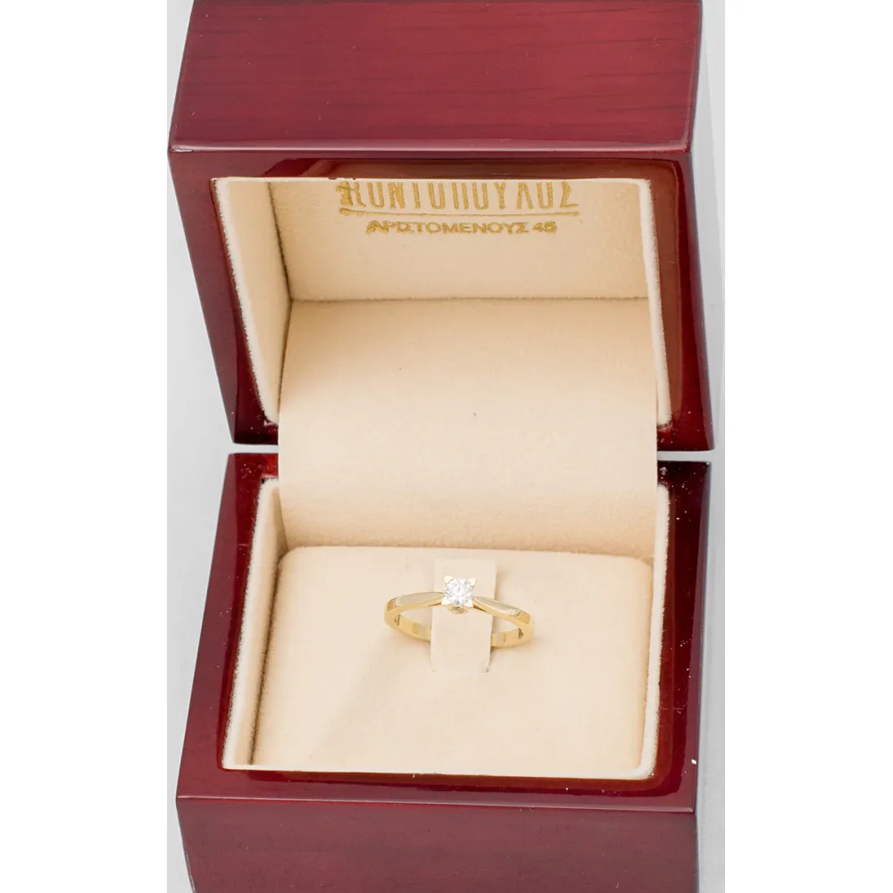 18K Μονόπετρο Δαxτυλίδι Αρραβώνων με Διαμάντι LR461