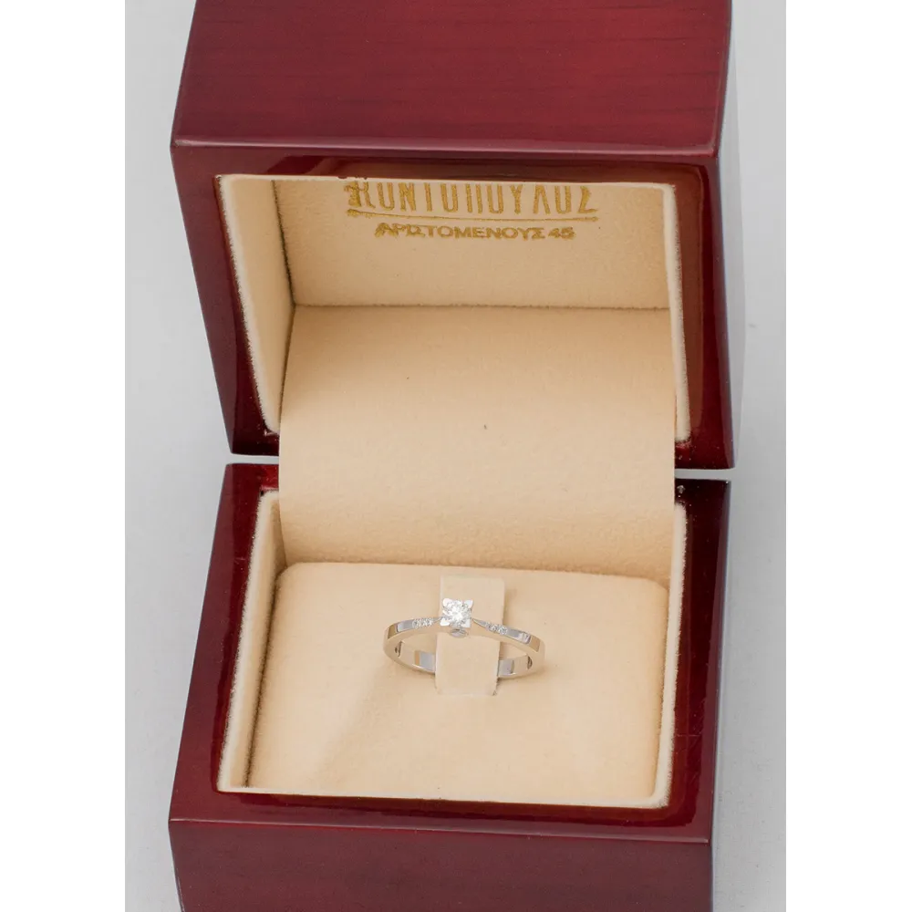 18K Μονόπετρο Δαxτυλίδι Αρραβώνων με Διαμάντι LR462