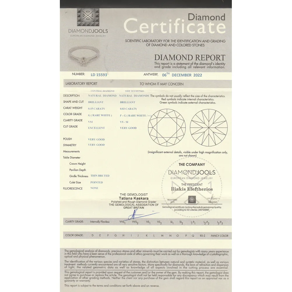 18K Μονόπετρο Δαxτυλίδι Αρραβώνων με Διαμάντι LR462