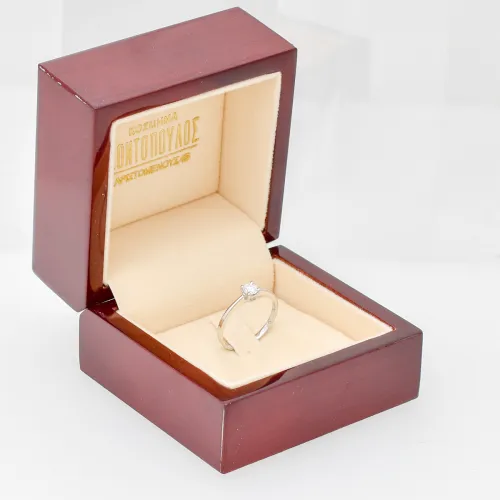 18K Λευκόχρυσο Μονόπετρο Δαxτυλίδι Αρραβώνων με Διαμάντι LR464