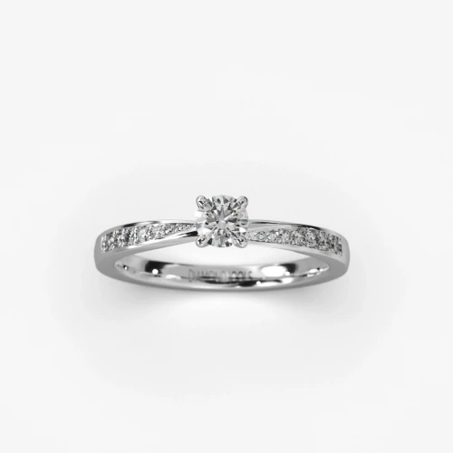 18K Λευκόχρυσο Μονόπετρο Δαxτυλίδι Αρραβώνων με Διαμάντι LR478