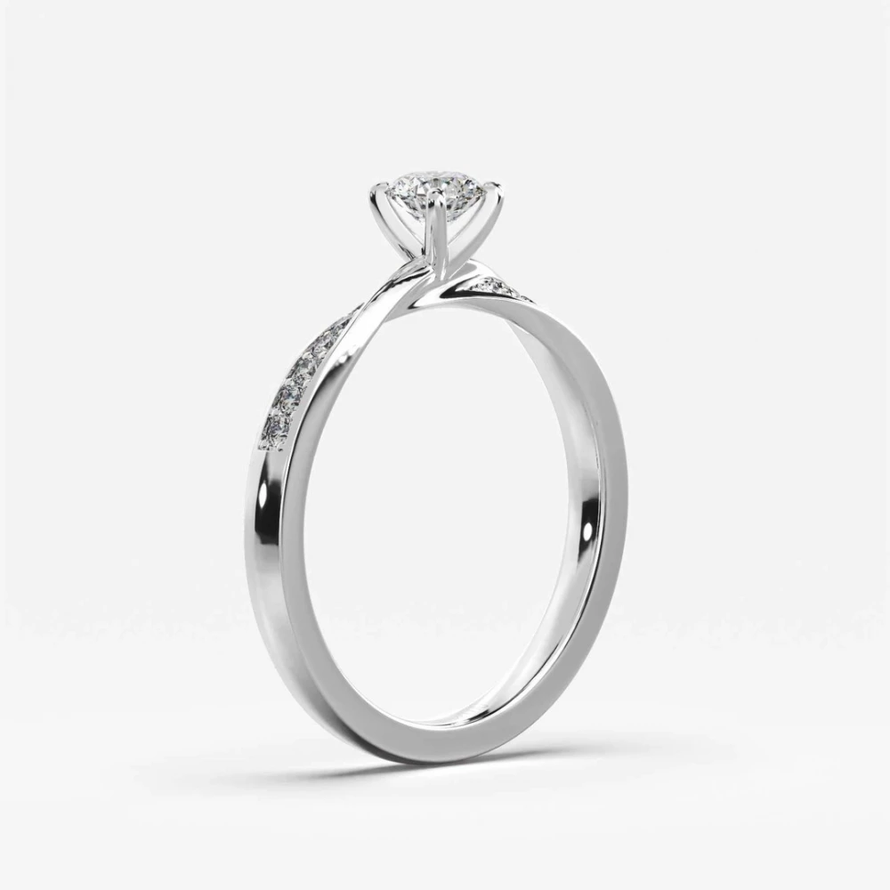 18K Λευκόχρυσο Μονόπετρο Δαxτυλίδι Αρραβώνων με Διαμάντι LR478