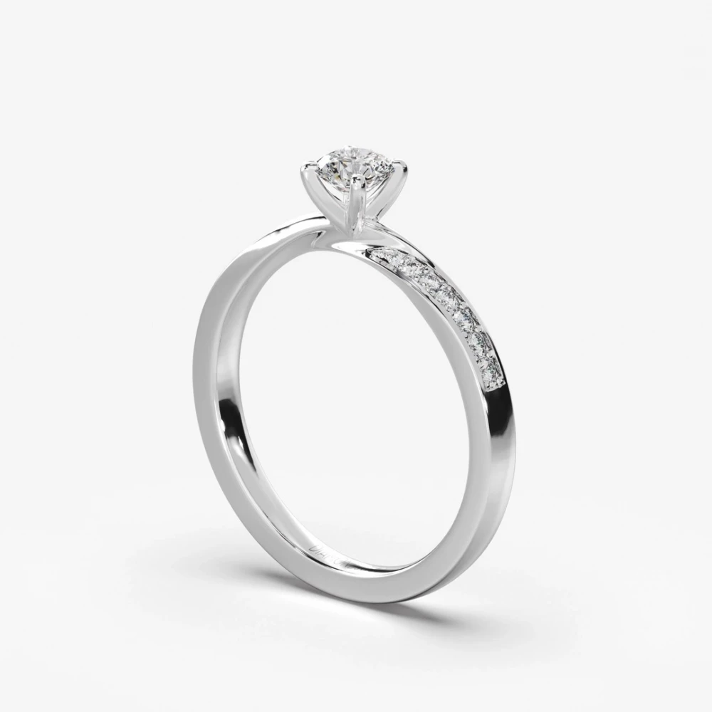 18K Λευκόχρυσο Μονόπετρο Δαxτυλίδι Αρραβώνων με Διαμάντι LR478