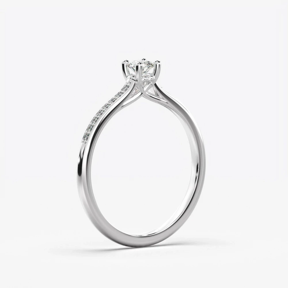 18K Λευκόχρυσο Μονόπετρο Δαxτυλίδι Αρραβώνων με Διαμάντι LR502