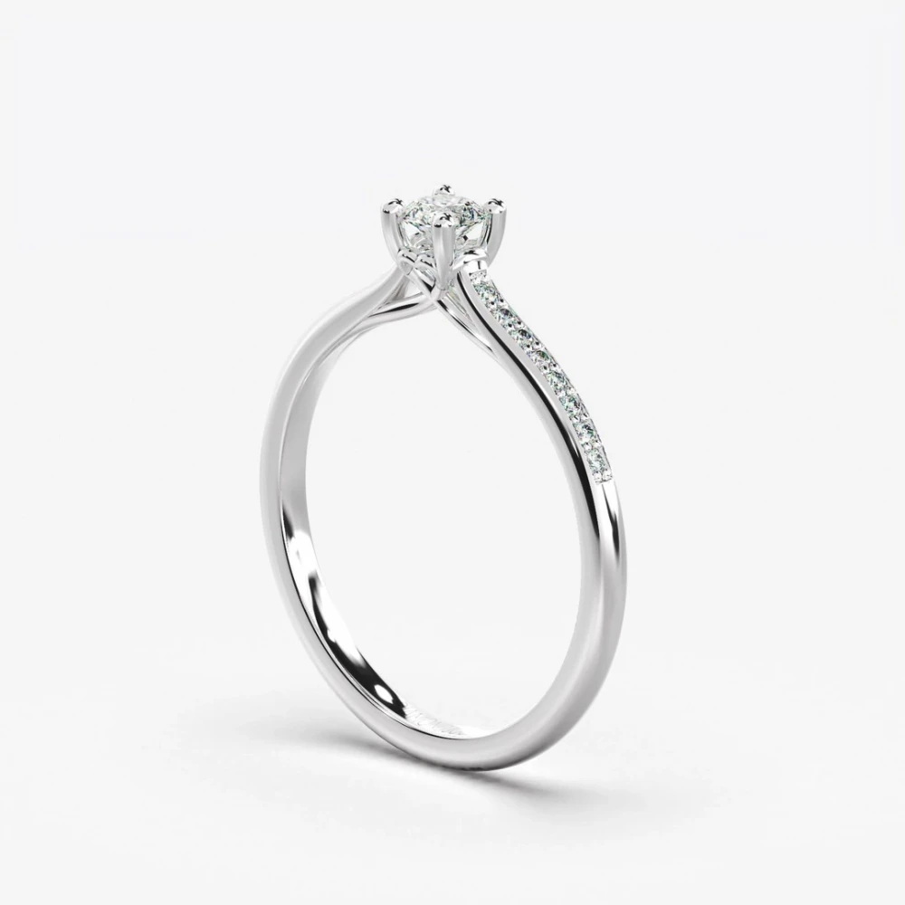 18K Λευκόχρυσο Μονόπετρο Δαxτυλίδι Αρραβώνων με Διαμάντι LR502