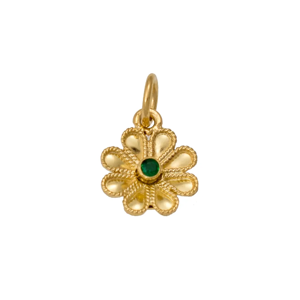 18Κ Χρυσό Χειροποίητο Μενταγιόν Με Σμαράγδι M1008EM002