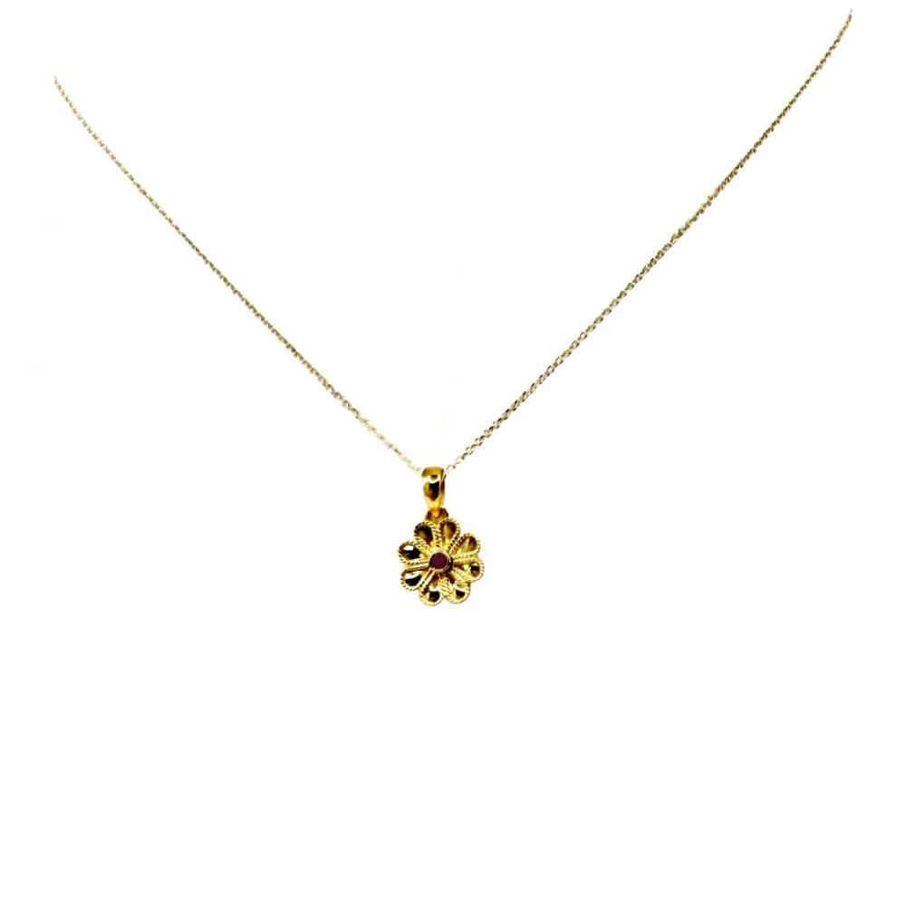 18Κ Χρυσό Χειροποίητο Μενταγιόν Με Ρουμπίνι M1008DMR