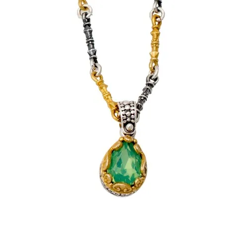 DIMITRIOS EXCLUSIVE 925 Ασήμι Μενταγιόν με Swarovski πέτρα και τρίχρωμη αλυσίδα M48