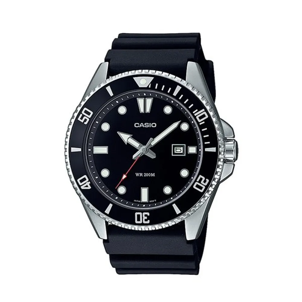 CASIO Collection Black Rubber Strap MDV-107-1A1VEF