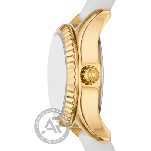 MICHAEL KORS Lexington Ρολόι με Λευκό Δερμάτινο Λουράκι MK4900