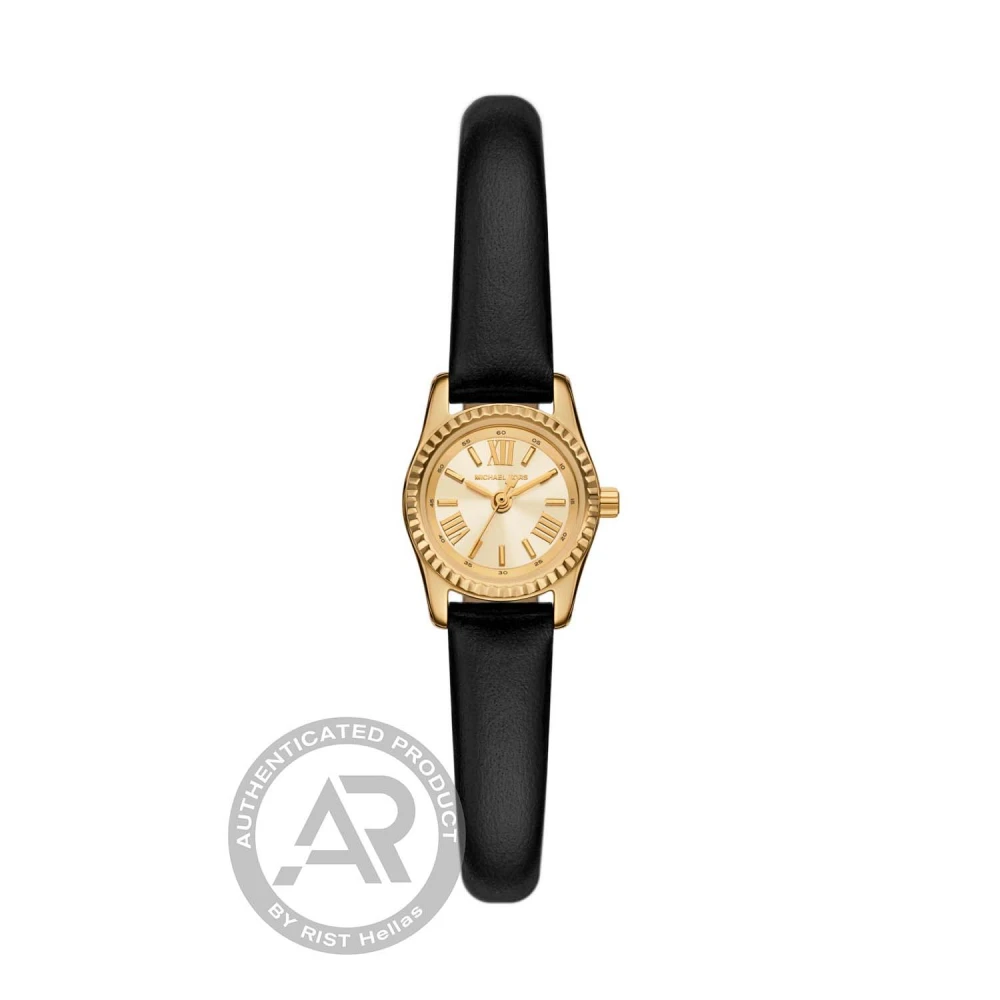 MICHAEL KORS Lexington Ρολόι με Μαύρο Δερμάτινο Λουράκι MK4901