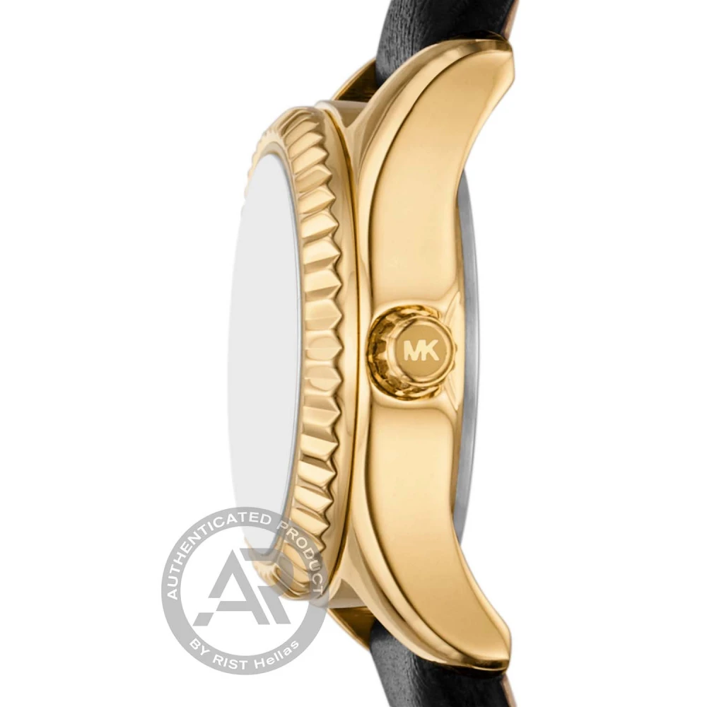 MICHAEL KORS Lexington Ρολόι με Μαύρο Δερμάτινο Λουράκι MK4901