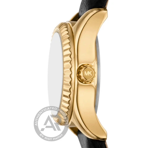 MICHAEL KORS Lexington Ρολόι με Μαύρο Δερμάτινο Λουράκι MK4901