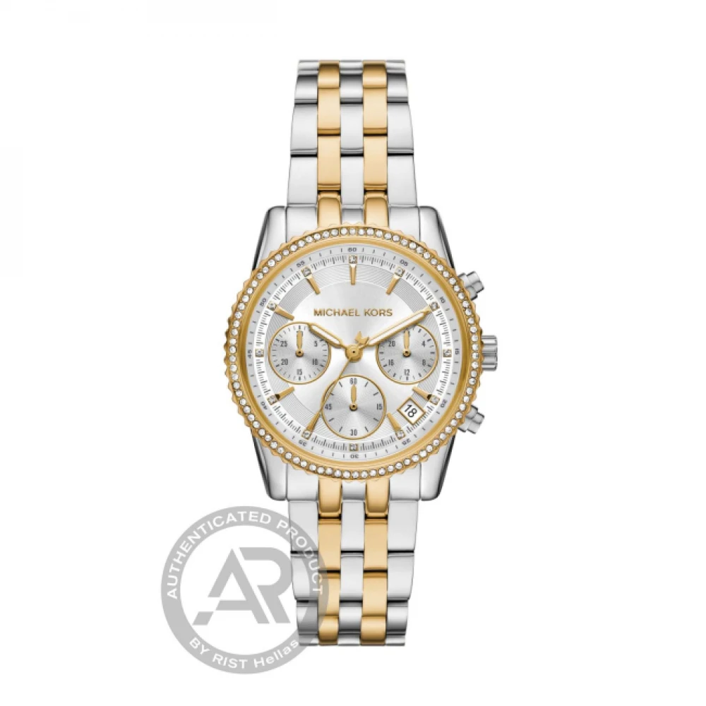 MICHAEL KORS Ritz με Μπρασελέ Δύο Τόνων από Ανοξείδωτο Ατσάλι και Ζιργκόν MK7532