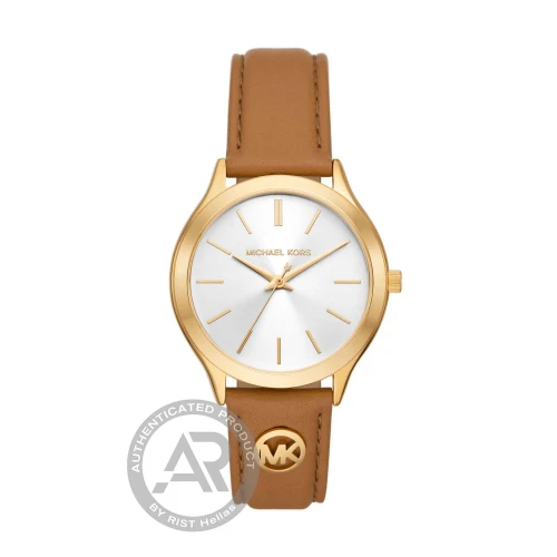 MICHAEL KORS Runway με Καφέ Δερμάτινο Λουράκι MK7543