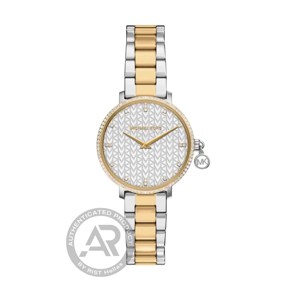 MICHAEL KORS Pyper Με Μπρασελέ Δύο Τόνων από Ανοξείδωτο Ατσάλι και Ζιργκόν MK7574