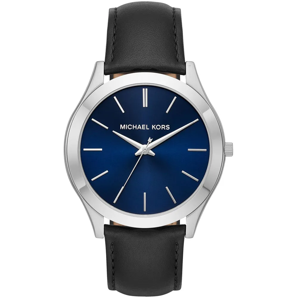 MICHAEL KORS Slim Runway Black Leather Strap MK8620