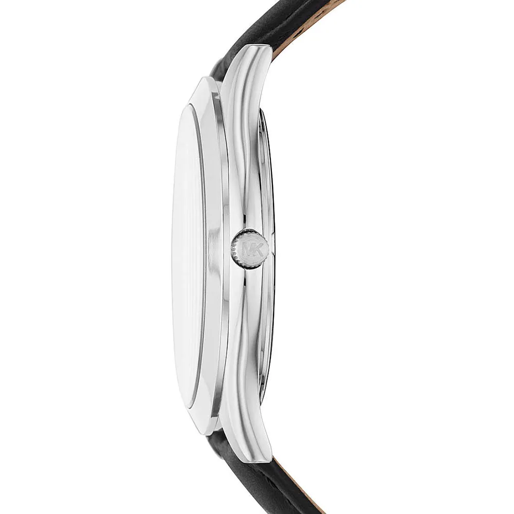 MICHAEL KORS Slim Runway Black Leather Strap MK8620