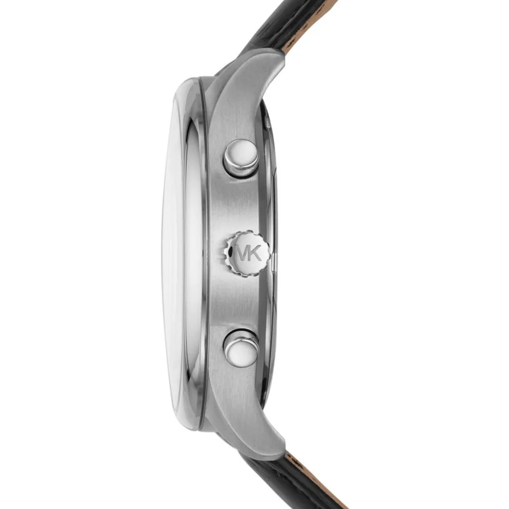 MICHAEL KORS Merrick Chronograph Black Leather Strap MK8635