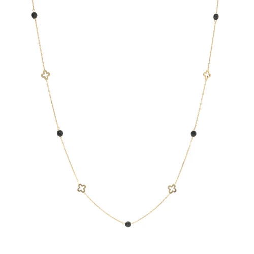 14K Χρυσό Κολιέ με Σταυρούς και Όνυχα M001540