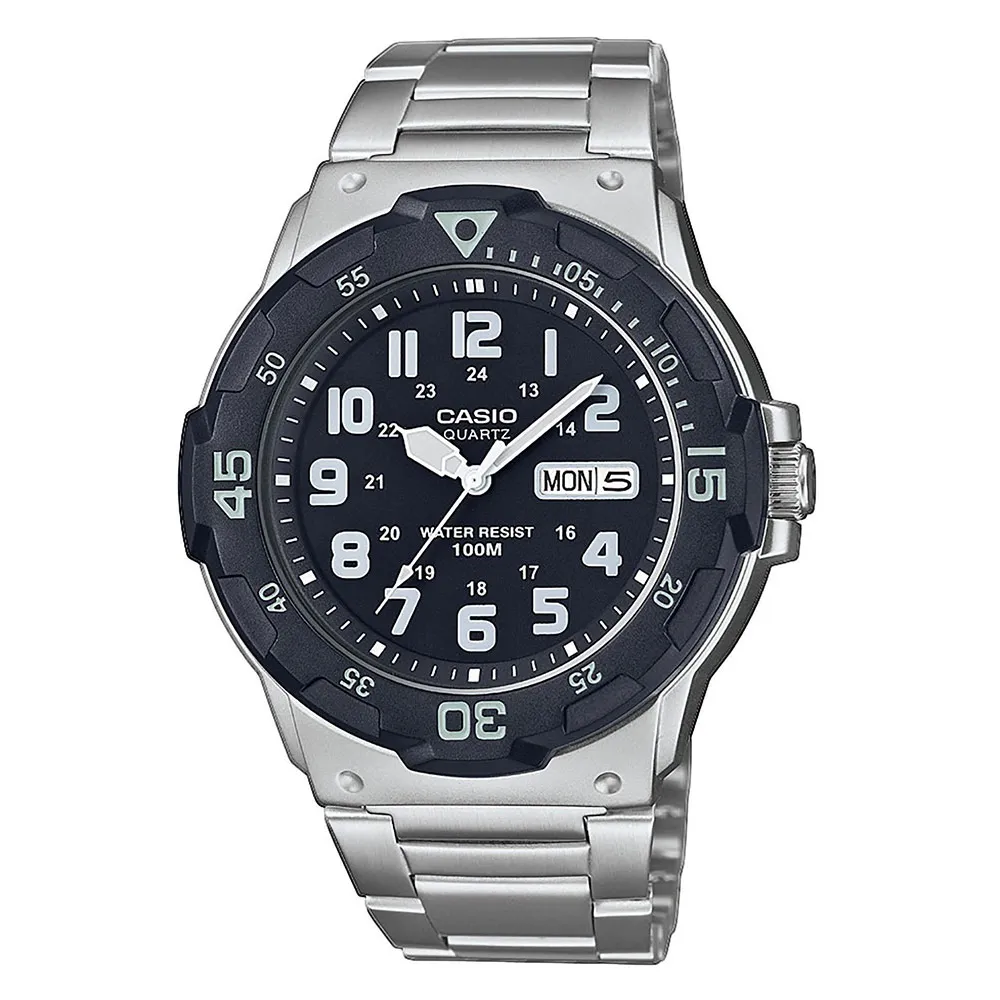 CASIO Standrard με Μπρασελέ Ανοξείδωτο Ατσάλι MRW-200HD-1BVEF