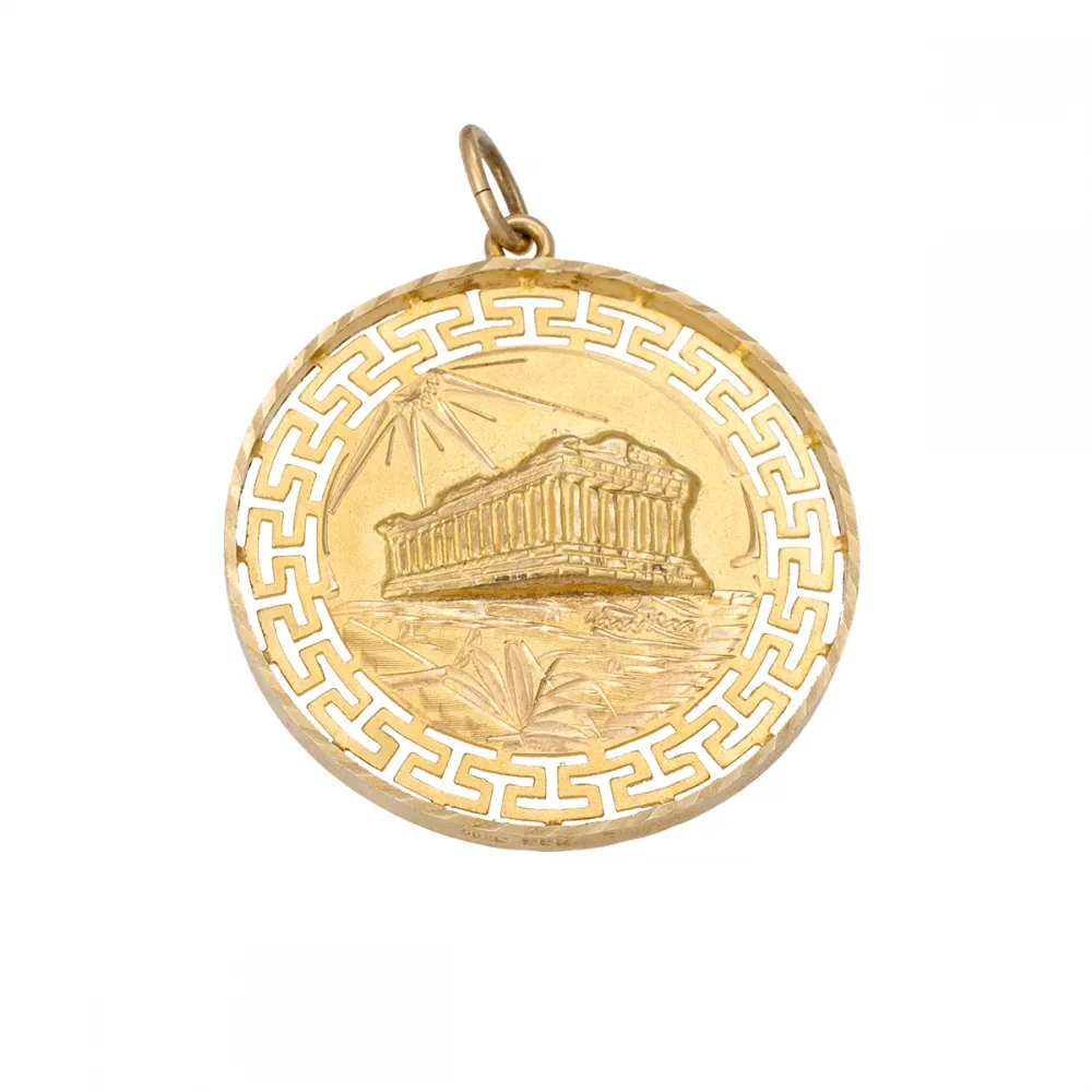 14K, Χρυσό Μενταγιόν με Αρχαιοελληνικές Παραστάσεις, MT078K1