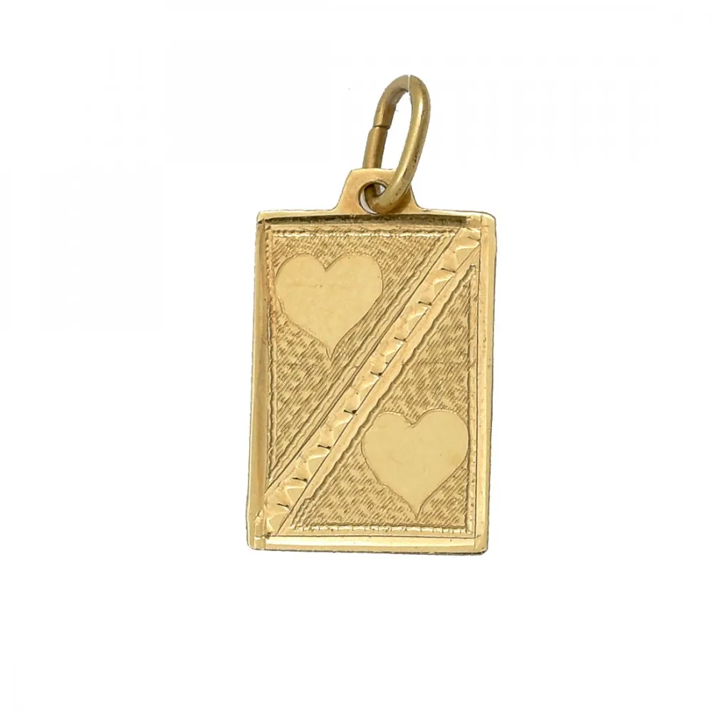 14K Χρυσό Μενταγιόν με Καρδιές MT112KN