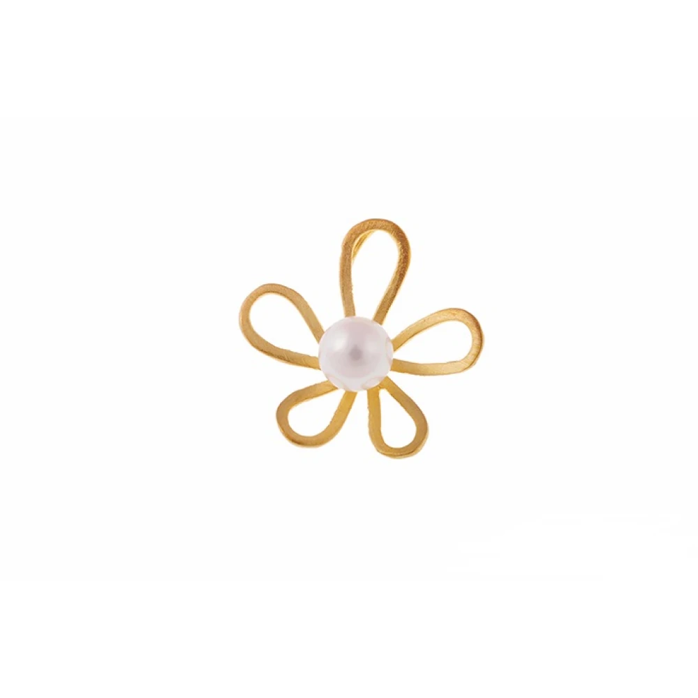 14K Χρυσό Μενταγιόν Λουλούδι με Μαργαριτάρι MT114VL