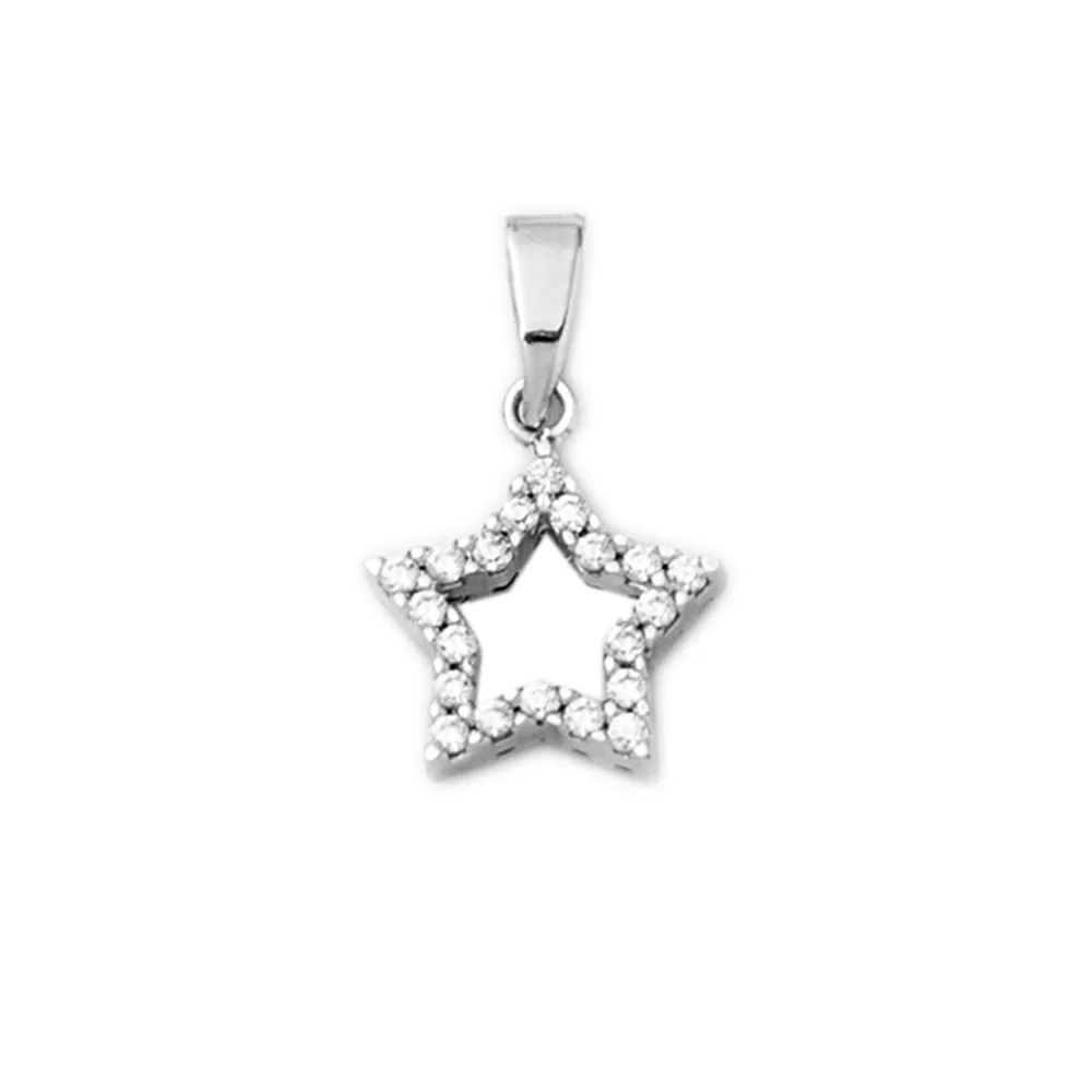 14K Λευκόχρυσο Μενταγιόν με Ζιργκόν MT27001