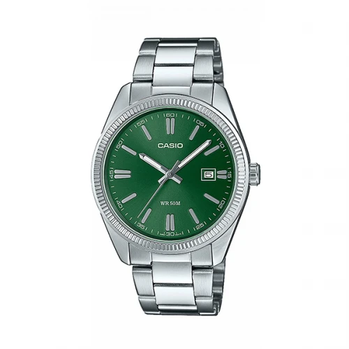 CASIO Standrart με Ασημί Μπρασελέ από Ανοξείδωτο Ατσάλι MTP-1302PD-3AVEF