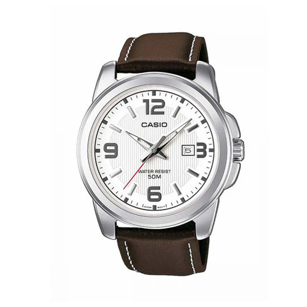 Casio Standard με Καφέ Δερμάτινο Λουράκι MTP-1314PL-7AVEF