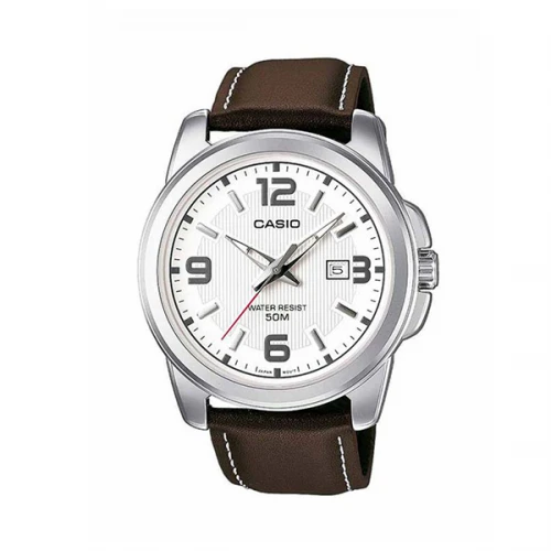 Casio Standard με Καφέ Δερμάτινο Λουράκι MTP-1314PL-7AVEF