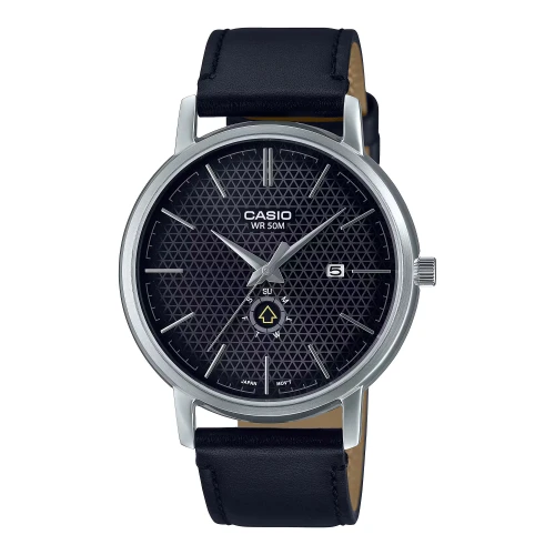 CASIO Collection με Μαύρο Δερμάτινο Λουράκι MTP-B125L-1AVEF
