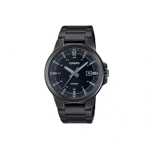 CASIO Collection με Μαύρο Μπρασελέ από Ανοξείδωτο Ατσάλι MTP-E173B-1AVEF