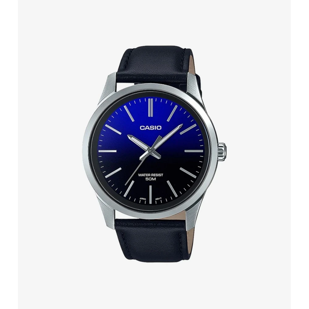 CASIO Timeless με Μαύρο Δερμάτινο Λουράκι MTP-E180L-2AVEF