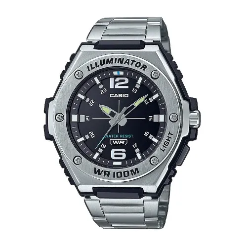 CASIO llluminator με Μπρασελέ από Ανοξείδωτο Ατσάλι σε Ασημί τόνο MWA-100HD-1AVEF