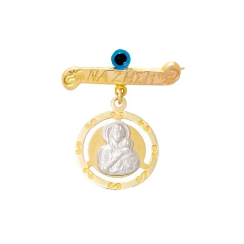 9K Χρυσή Παραμάνα Με Εικόνα & Ματάκι N117AV1