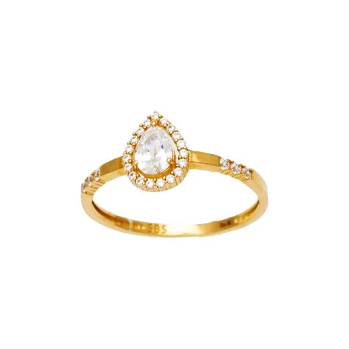 14K Χρυσό Δαχτυλίδι με Ζιργκόν N2233-D1