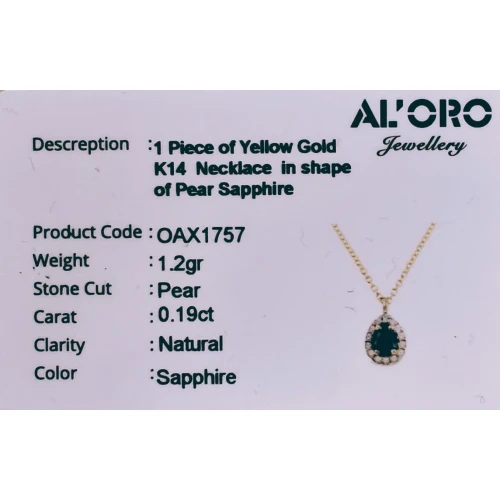 14K Χρυσό Κολιέ με Ζαφείρι & Ζιργκόν OAX1757