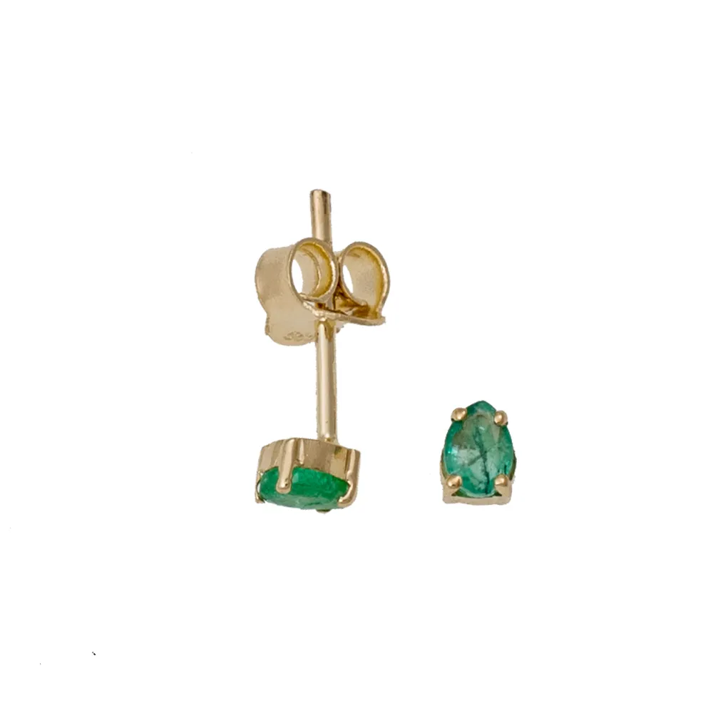 14K Χρυσά Σκουλαρίκια με Σμαράγδι OAX1777SK