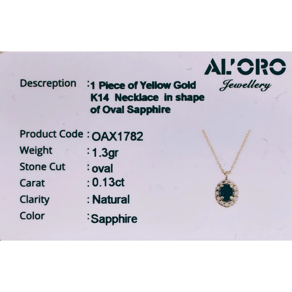 14K Χρυσό Κολιέ με Ζαφείρι & Ζιργκον OAX1782-KL14