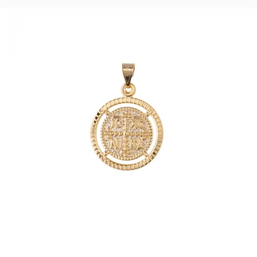 9K Χρυσό Μενταγιόν '' Εν Τούτω Νίκα '' P21BJ