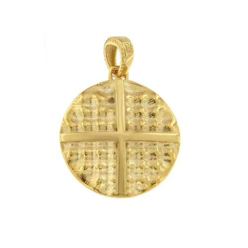 9K Χρυσό Κωνσταντινάτο Διπλής Όψεως με Ζιργκόν P322KR