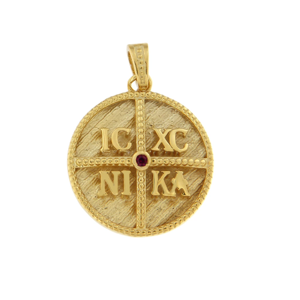 9K, Χρυσό, Κωνσταντινάτο, Διπλής Όψεως με Ζιργκόν, P343KR