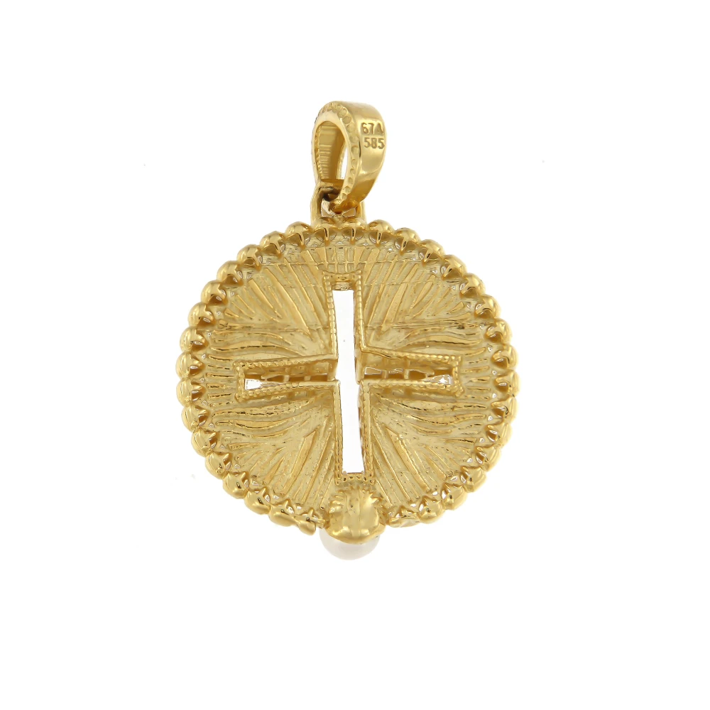 9K, Χρυσό, Κωνσταντινάτο, Διπλής Όψεως με Μαργαριτάρι, P377VE