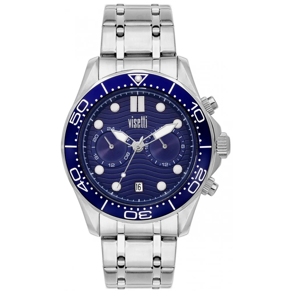 VISETTI Double Code Silver Stainless Steel Bracelet PE-694SC