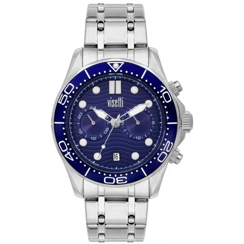 VISETTI Double Code Silver Stainless Steel Bracelet PE-694SC
